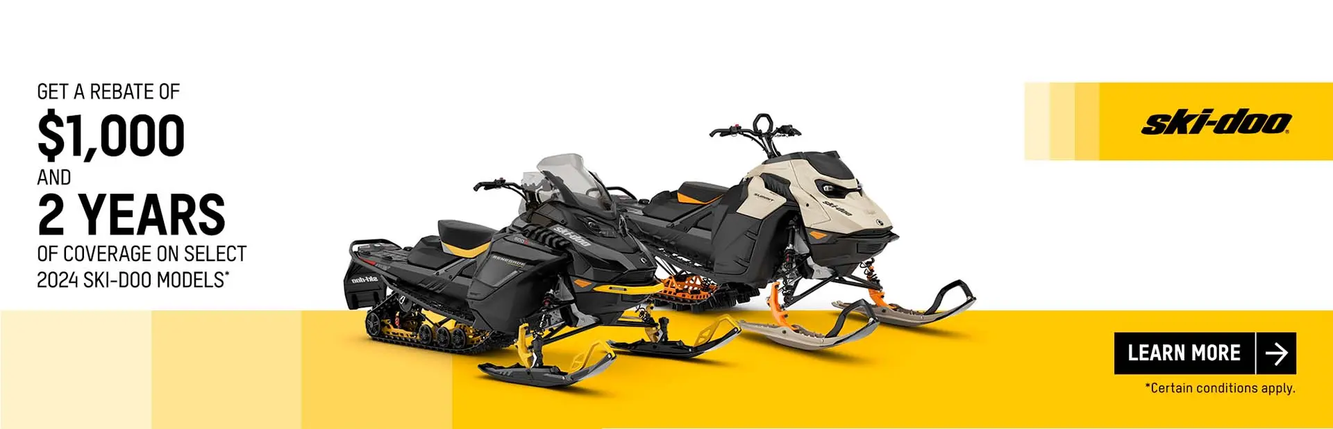 Read more about the article Get a rebate of $1,000 and 2 years of coverage on select 2024 Ski-Doo and Lynx models